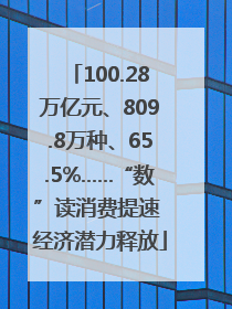 100.28万亿元、809.8万种、65.5%……“数”读消费提速 经济潜力释放