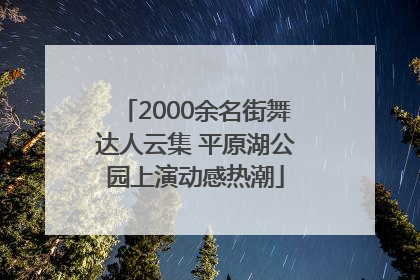 2000余名街舞达人云集 平原湖公园上演动感热潮