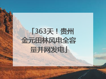 363天！贵州金元田林风电全容量并网发电