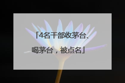 4名干部收茅台、喝茅台，被点名