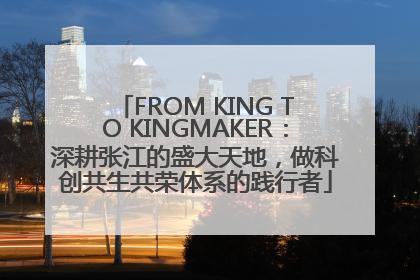 FROM KING TO KINGMAKER：深耕张江的盛大天地，做科创共生共荣体系的践行者